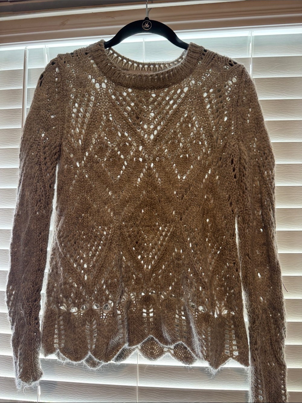 Women’s Loft Open-Knit Sweater - Lightweight Crewneck